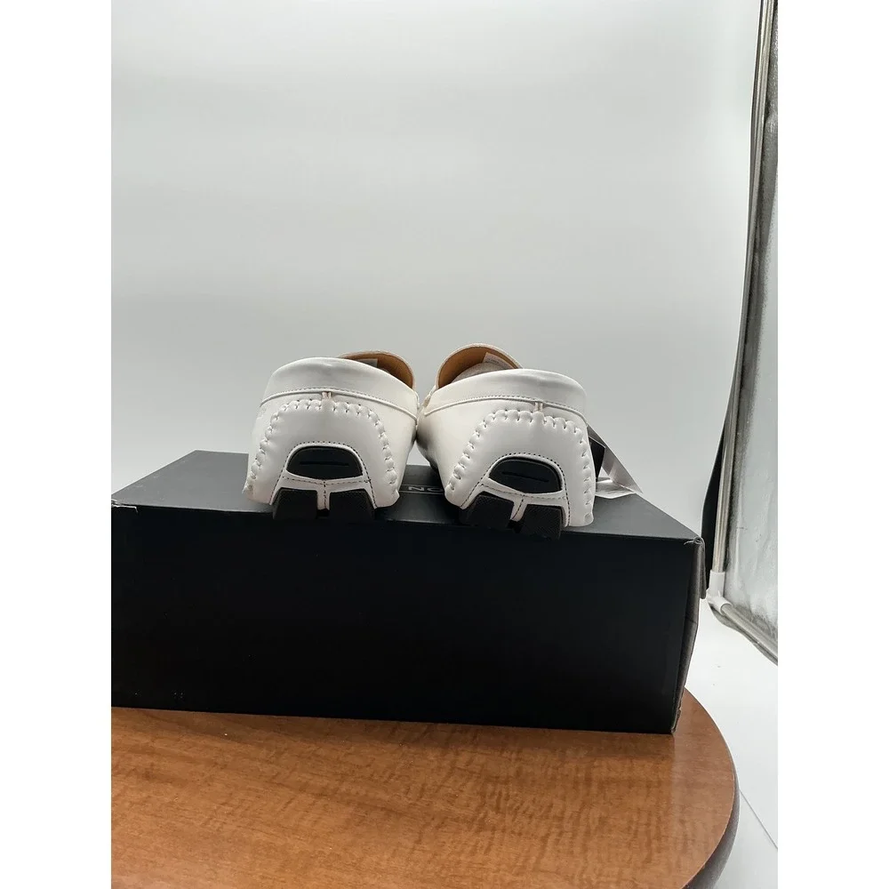 Aston Marc Drive-01 Mens White Driving Loafers Bit Detail Slip On Shoes 13 M